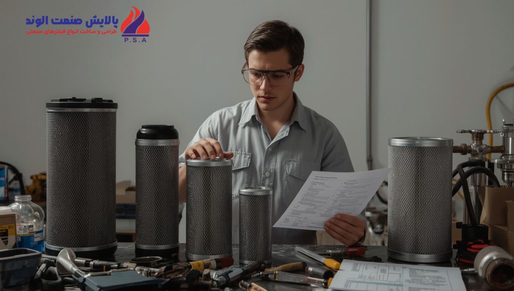 مهندس-در-حال-مقایسه-انواع-فیلتر-صنعتی-برای-انتخاب-درست